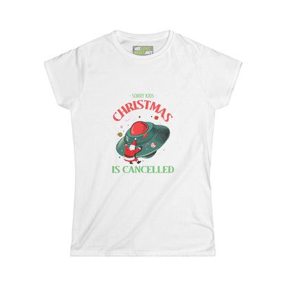 Christmas Is Cancelled Funny UFO Woman's Tee-welovescifi.net