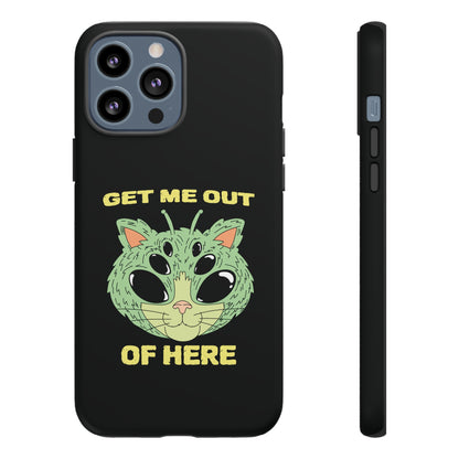 Out Of Here Funny UFO Cat Sci-Fi Tough iPhone Mobile Cases