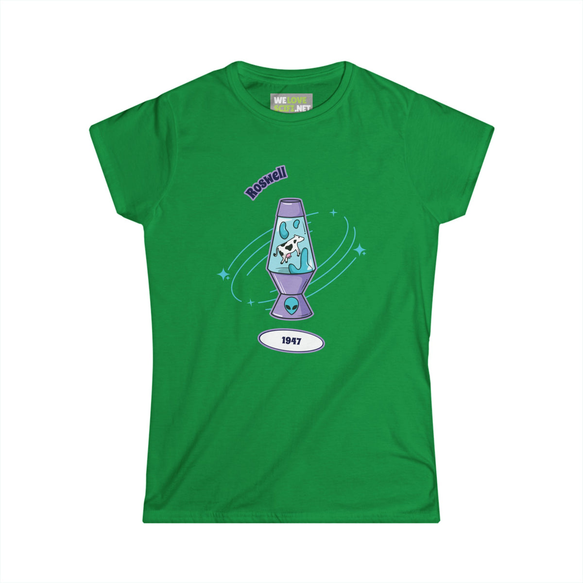 Rosswell cow tee-Rosswell Cow Funny UFO Woman's Tee