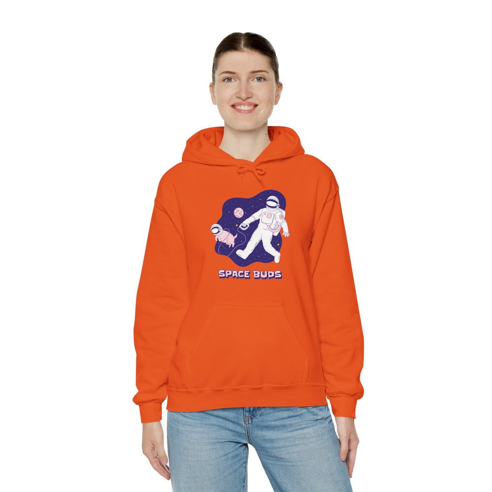 Space Buds Hoodie Funny Astronaut and Dog Sci-Fi Hoodie