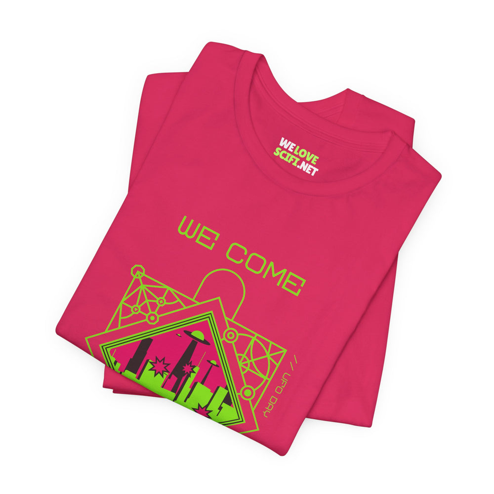 We Come In Peace(?) UFOs Sci-Fi T-Shirt-welovescifi.net