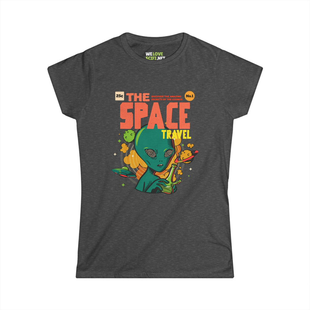 Retro Sci-Fi T-Shirt: Space Travel Comic Alien Women's Tee