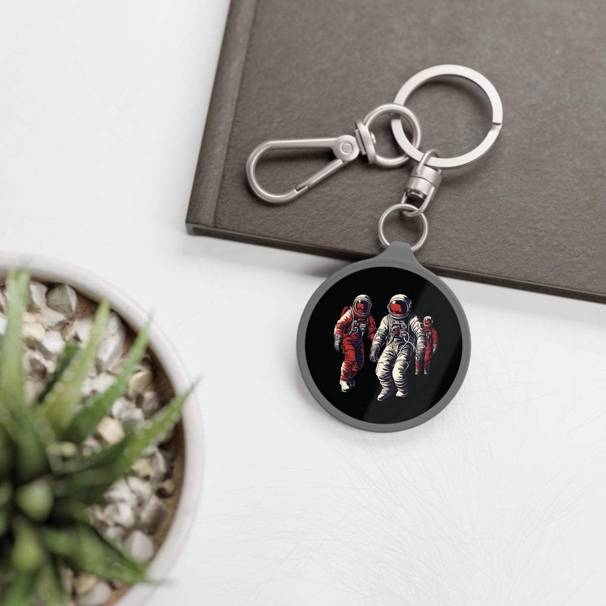 Astronauts In Red Keyring Tag-welovescifi.net