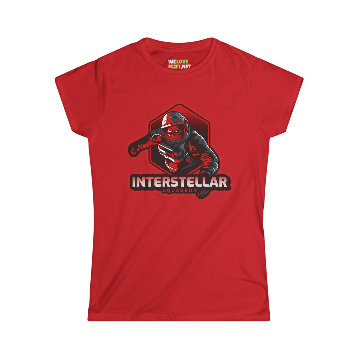 Interstellar Squadron Astronaut Woman's Tee WeLoveSciFi.net