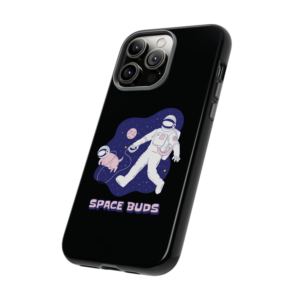 Space Buds iPhone Cases Fun Sci-Fi Astronaut & Dog Covers