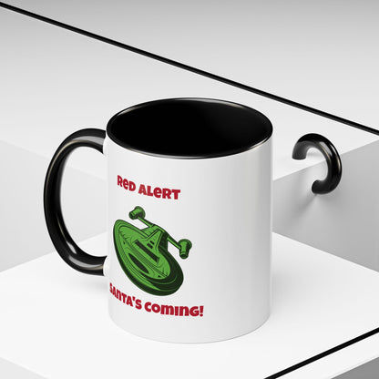 Red Alert Funny SciFi Christmas Accent Mug-welovescifi.net