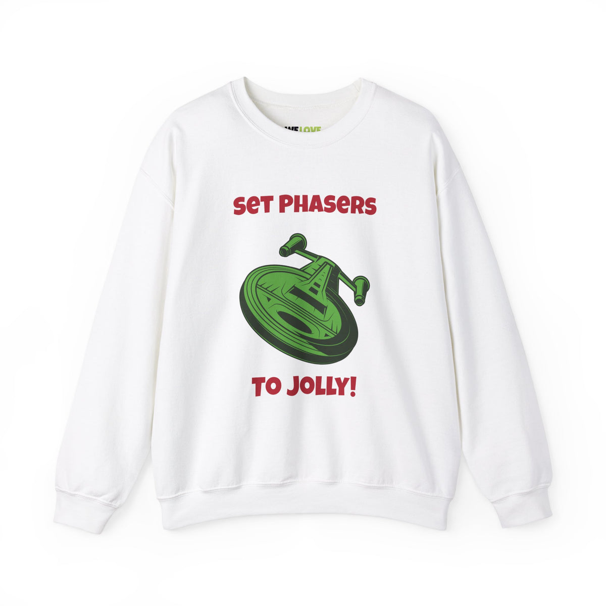 Jolly Phasers Funny SciFi Christmas Crewneck Sweatshirt-welovescifi.net