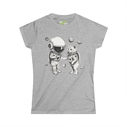 Space Kitties Astronaut Cats Woman's Tee | Sci-Fi Apparel