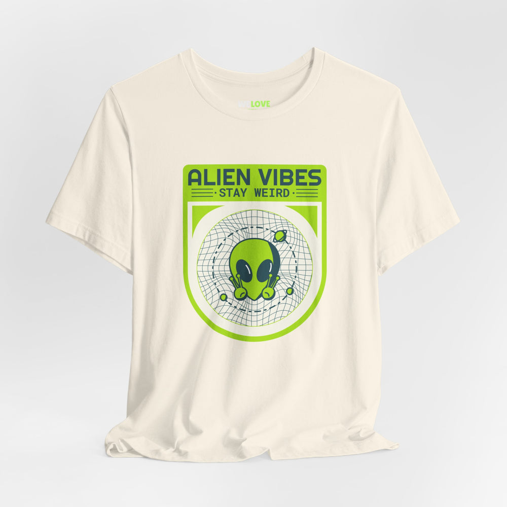 Alien Vibes Stay Weird Funny UFO Sci-Fi T-Shirt-welovescifi