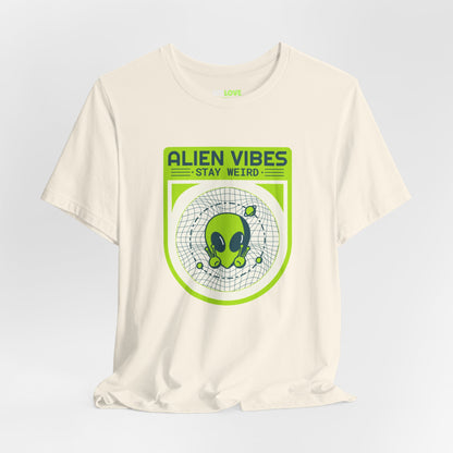 Alien Vibes Stay Weird Funny UFO Sci-Fi T-Shirt-welovescifi