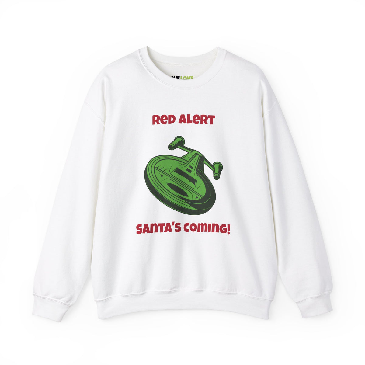 Red Alert Funny SciFi Christmas Crewneck Sweatshirt-welovescifi.net