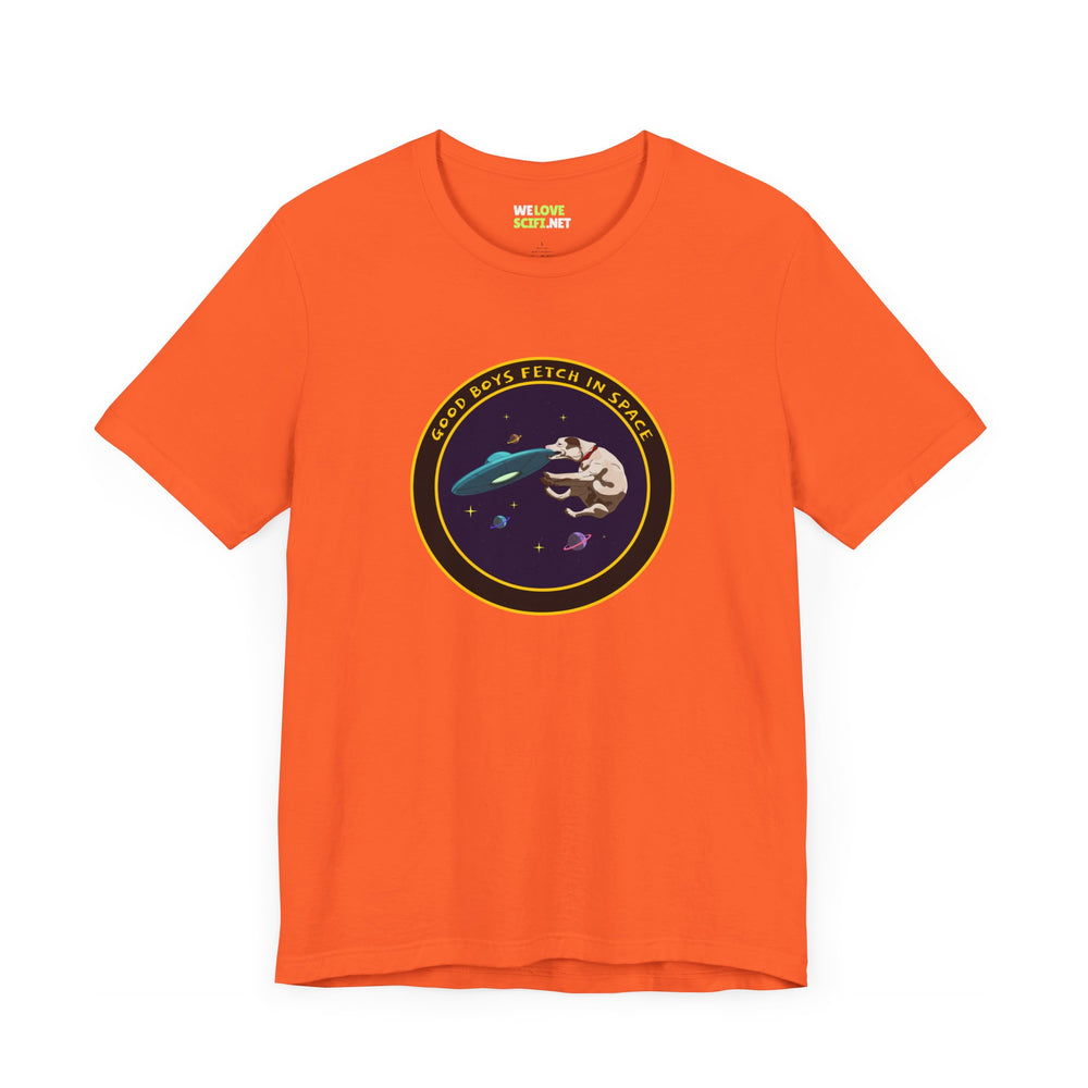 Good Boys Fetch in Space Funny Dog UFO T-Shirt WeLoveSciFi