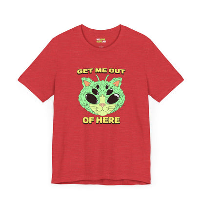 Get Me Out Of Here CatUFO Sci-Fi T-Shirt-welovescifi.net