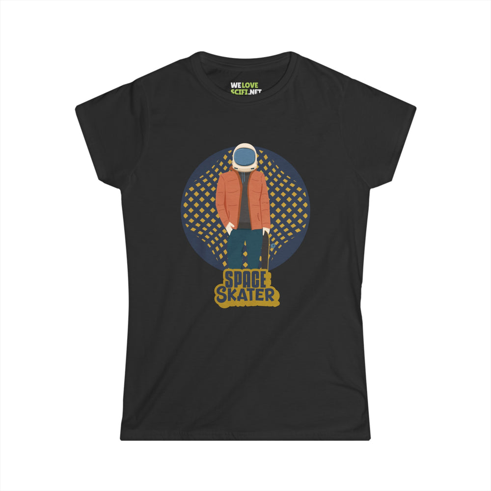 Space Skater Astronaut Woman's Tee - Sci-Fi Apparel