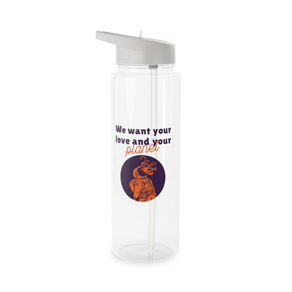 We Want Your Love And Your Planet Alien Tritan Water Bottle-welovescifi.net