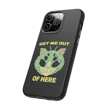 Out Of Here Funny UFO Cat Sci-Fi Tough iPhone Mobile Cases