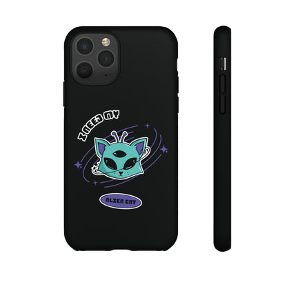 Alien Cat iPhone Case | Funny UFO Sci-Fi Tough Mobile Cover