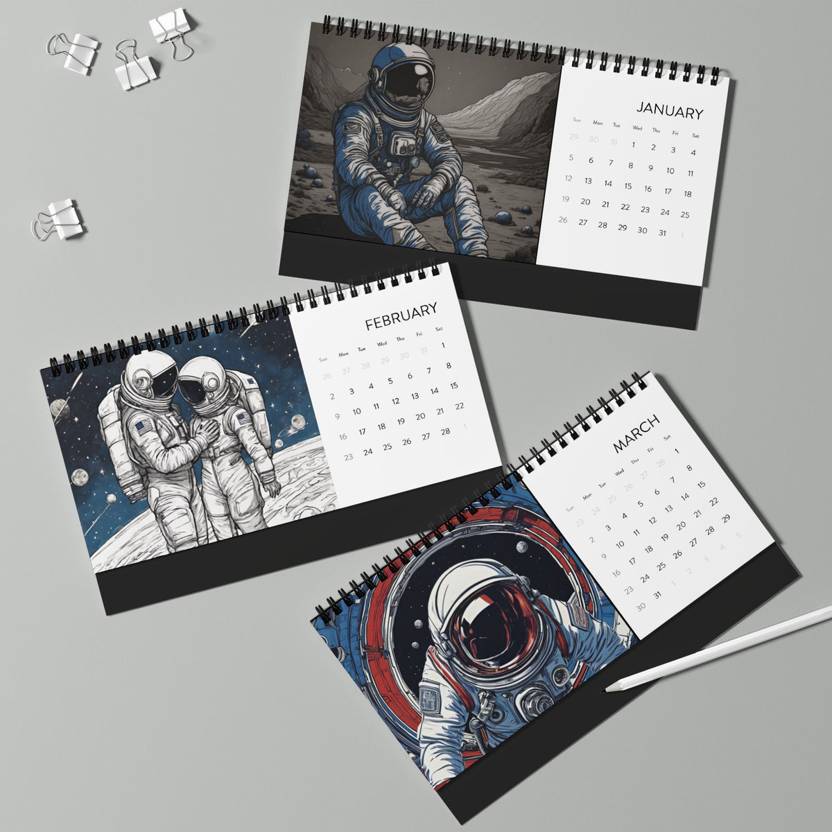 The Astronaut Desktop Calendar 2025-welovescifi.net