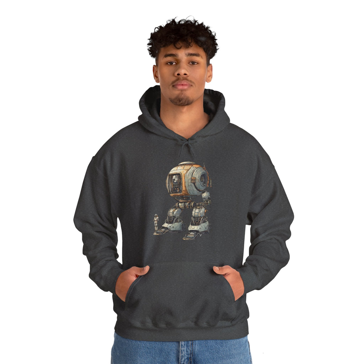 Let's Take a Ride Robot Space Art Hoodie - Sci-Fi Design