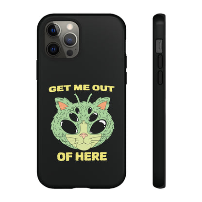 Out Of Here Funny UFO Cat Sci-Fi Tough iPhone Mobile Cases