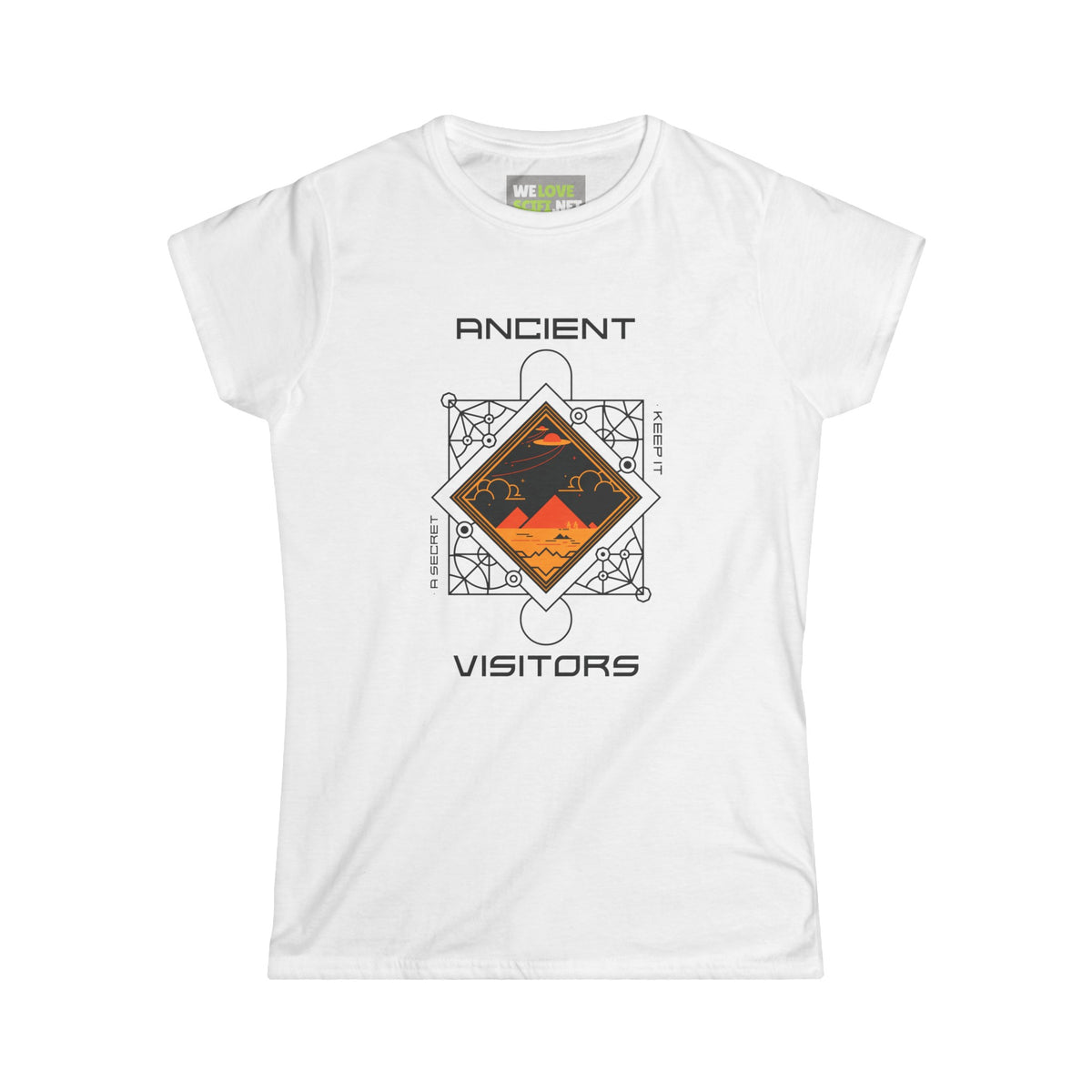 Ancient Visitors UFO Woman's Tee-welovescifi.net