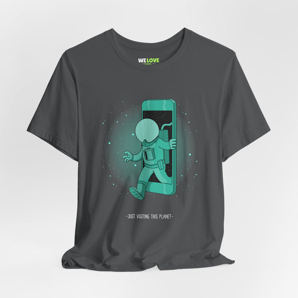 Funny Sci-Fi T-Shirt Just Visiting This Planet Astronaut Tee