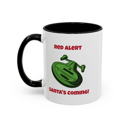 Red Alert Funny SciFi Christmas Accent Mug-welovescifi.net