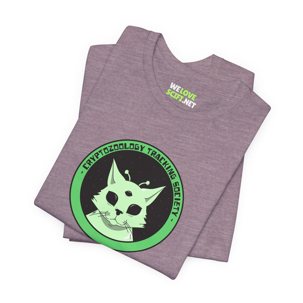 Cryptozoology Tracking Society Funny Cat UFO Sci-Fi T-Shirt