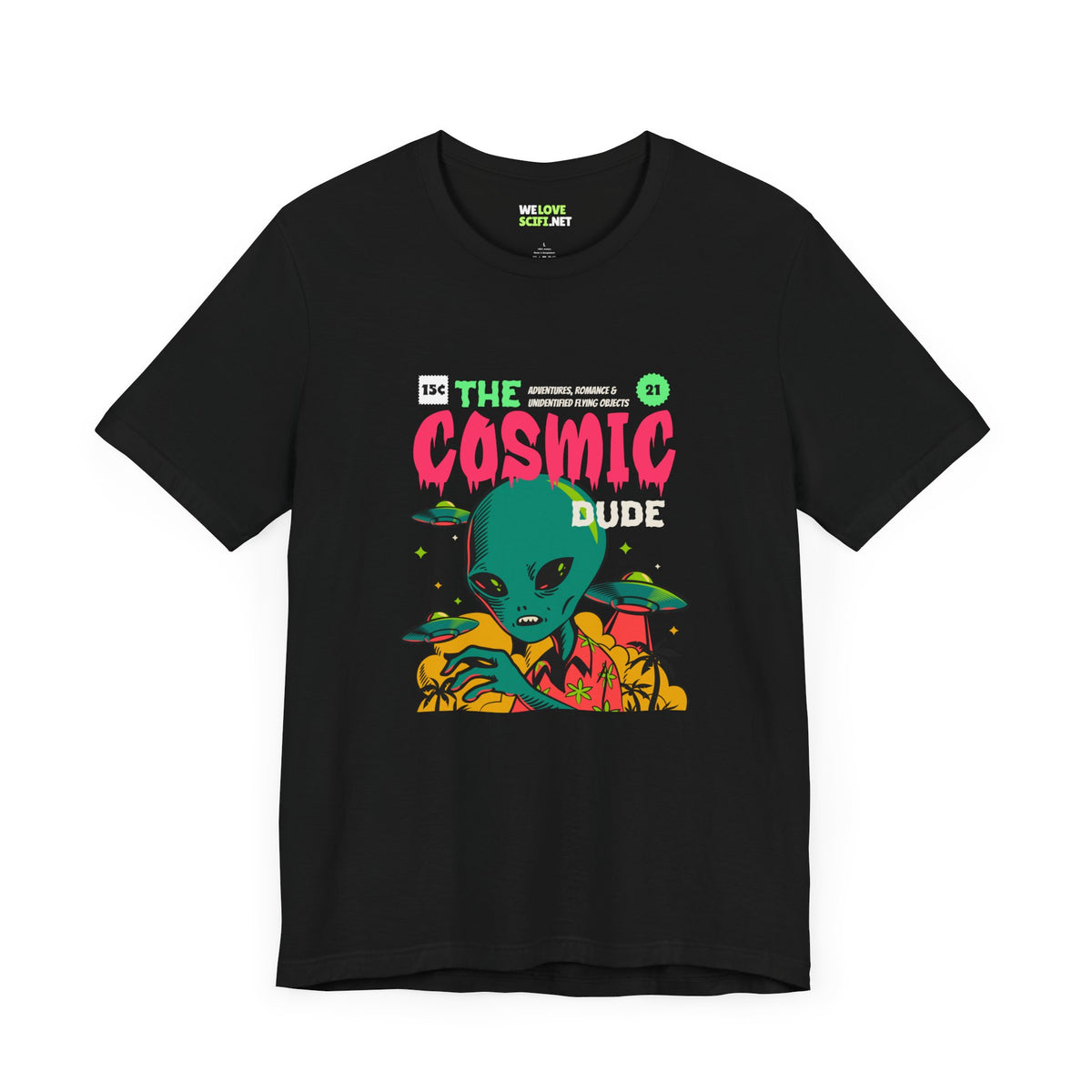 The Cosmic Dude Comic Retro UFO Sci-Fi T-Shirt