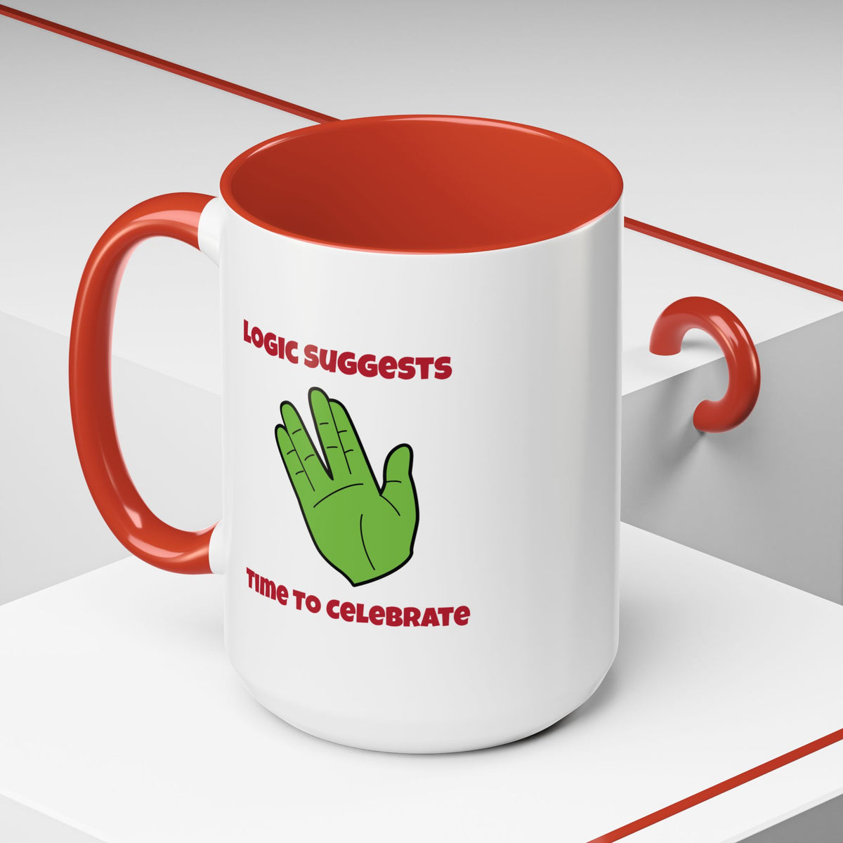 Logic Suggests Funny Spock Christmas Accent Mug-welovescifi.net