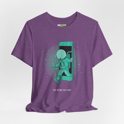 Funny Sci-Fi T-Shirt Just Visiting This Planet Astronaut Tee