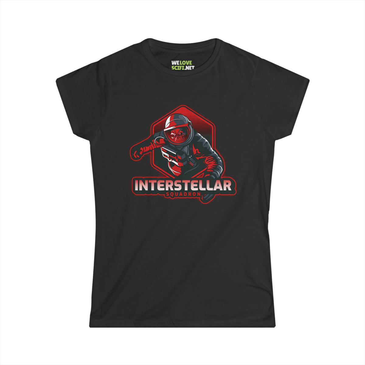 Interstellar Squadron Astronaut Woman's Tee WeLoveSciFi.net