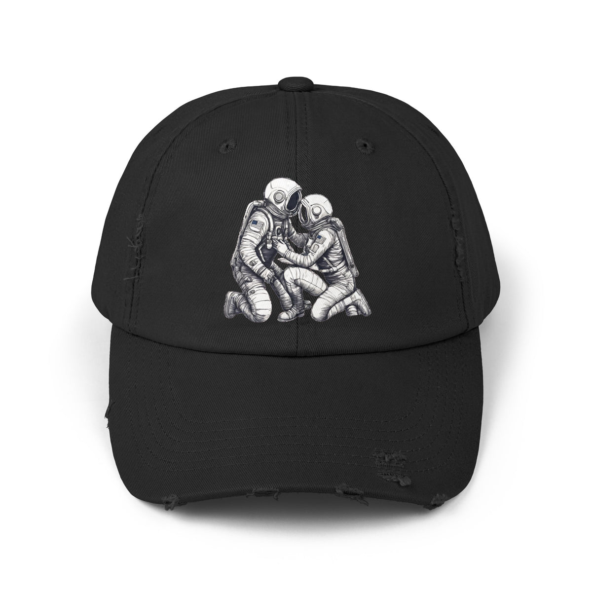 Unisex Astronaut Distressed Cap | Here for You Space Art