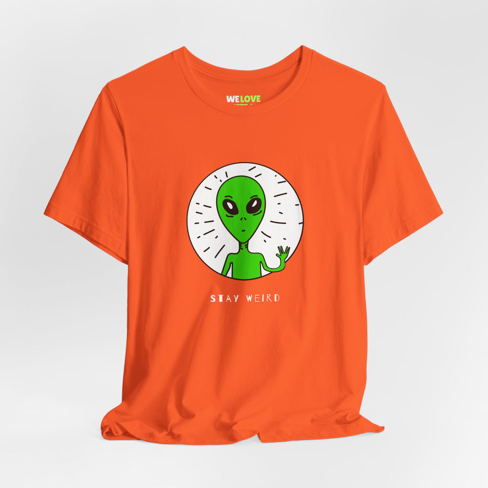 funny UFO t-shirt-Stay Weird Funny UFO Sci-Fi T-Shirt