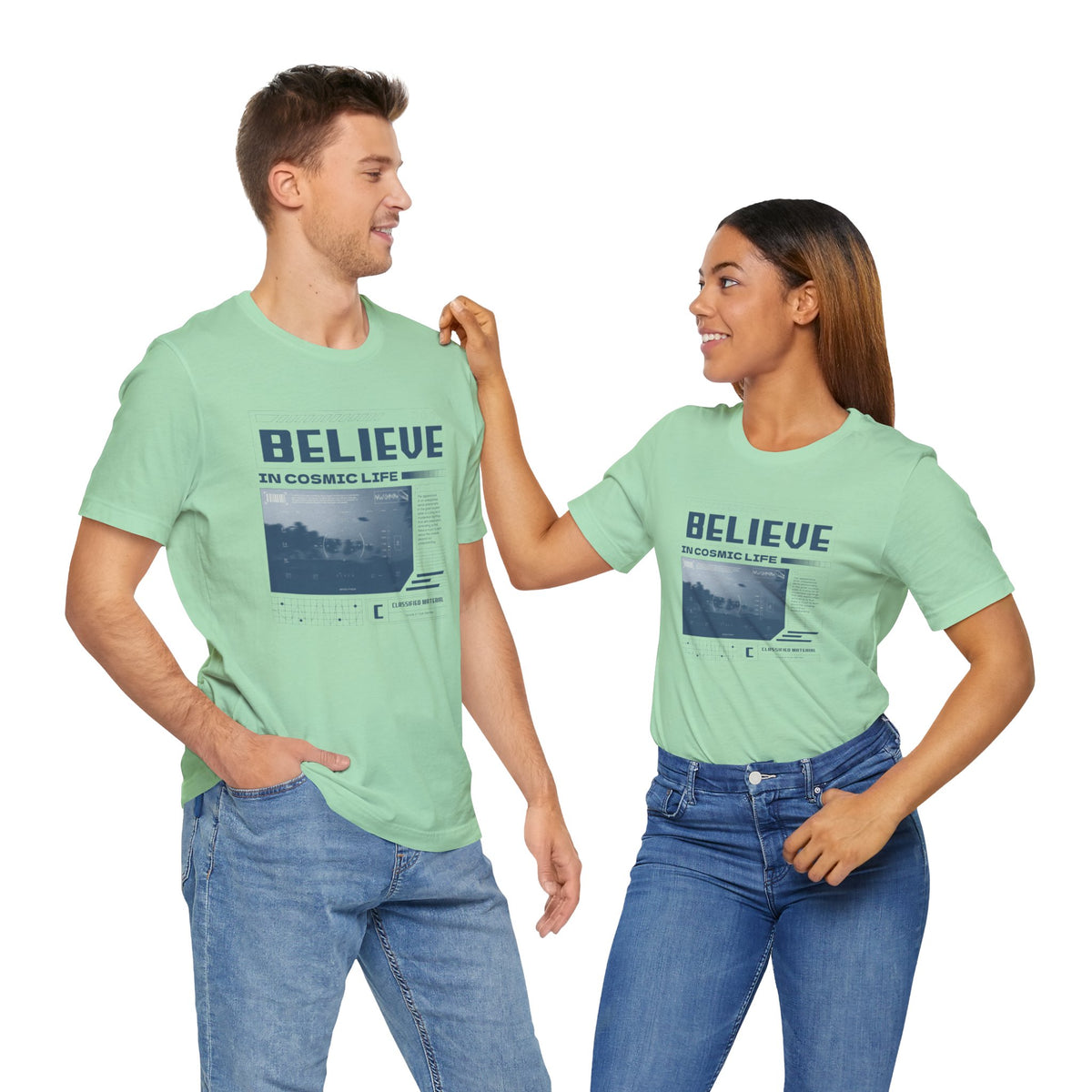 Believe In Cosmic Life UFO Sci-Fi T-Shirt-welovescifi.net