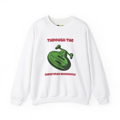 Christmas Wormhole Funny SciFi Christmas Crewneck Sweatshirt-welovescifi.net