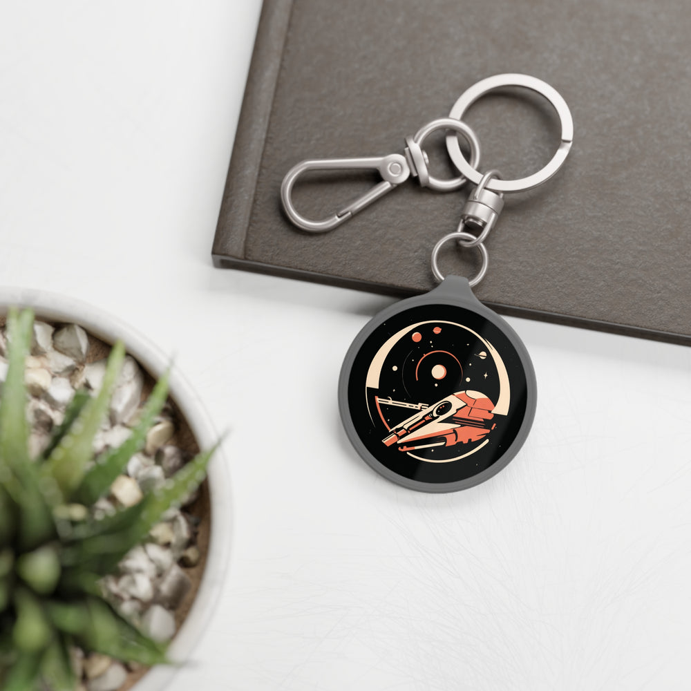 Retro Spaceship Keyring Tag-welovescifi.net