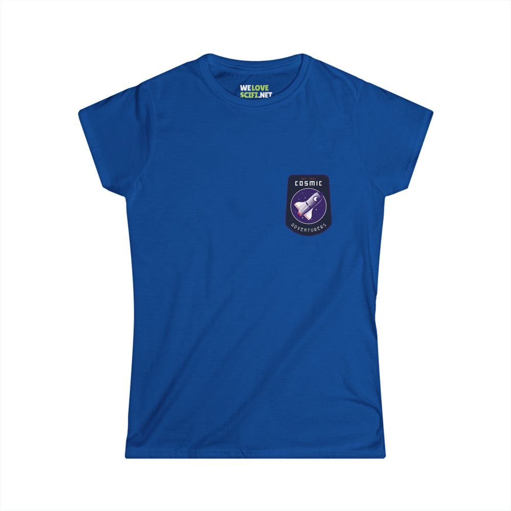 Cosmic Adventurers Sign Astronaut Woman's Tee-welovescifi