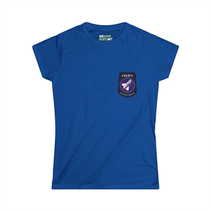 Cosmic Adventurers Sign Astronaut Woman's Tee-welovescifi