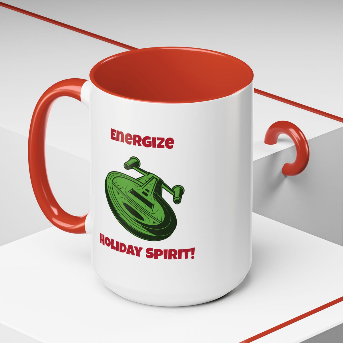 Energize Holiday Funny SciFi Christmas Accent Mug-welovescifi.net