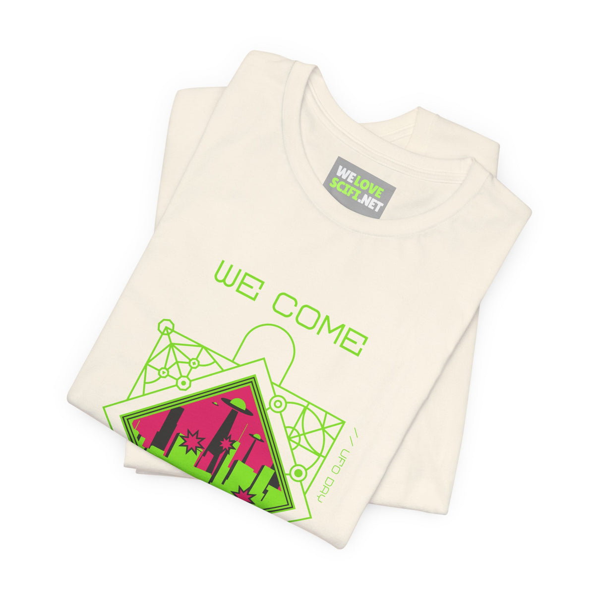 We Come In Peace(?) UFOs Sci-Fi T-Shirt-welovescifi.net