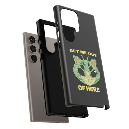 Get Me Out Of Here Funny UFO Sci-Fi Cat Tough Samsung Cases