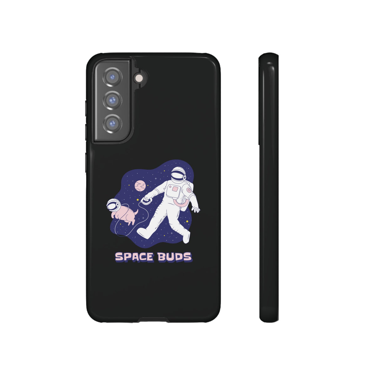 Space Buds Samsung Galaxy Cases Astronaut Dog SciFi Design