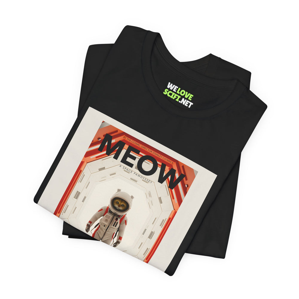 Funny Cat Astronaut T-Shirt - Meow Movie Inspired Sci-Fi Tee