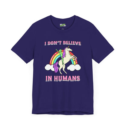 Humans Unicorn UFO Sci-Fi T-Shirt - Sci-Fi T-Shirt