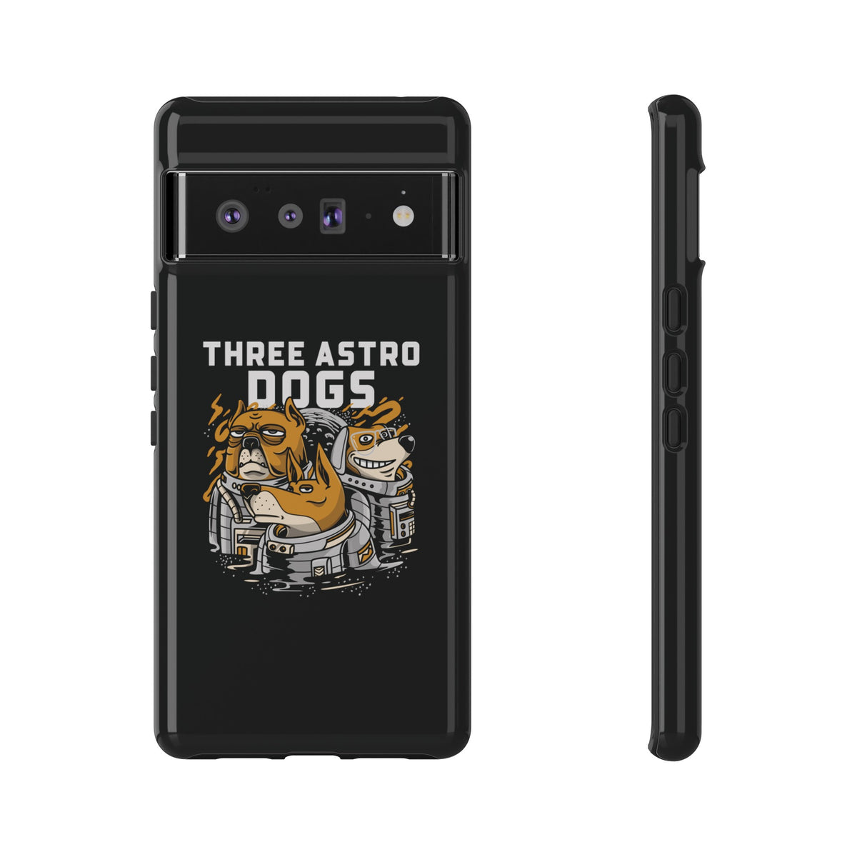 Three Astro Dogs Funny Sci-Fi Tough Google Pixel Mobile Cases-welovescifi.net