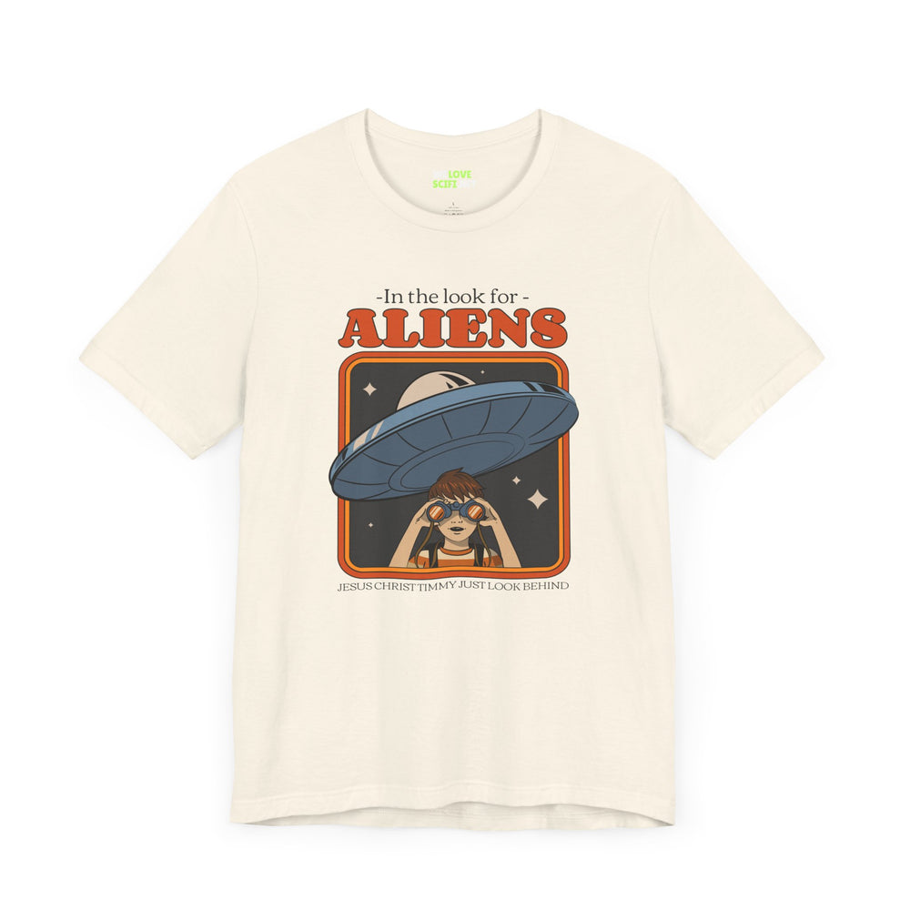 ufo sci-fi t-shirt-Just Look Behind UFO Sci-Fi T-Shirt