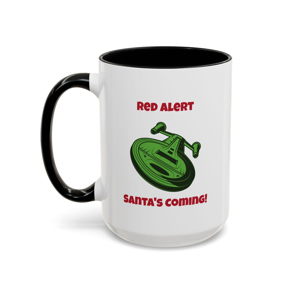 Red Alert Funny SciFi Christmas Accent Mug-welovescifi.net