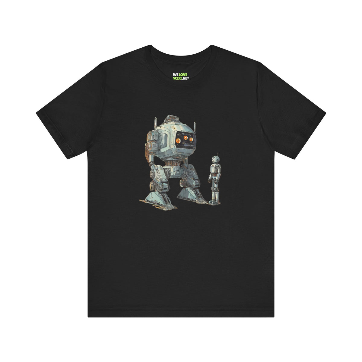 Robot Space Art T-Shirt | Let's Be Friends Sci-Fi Tee