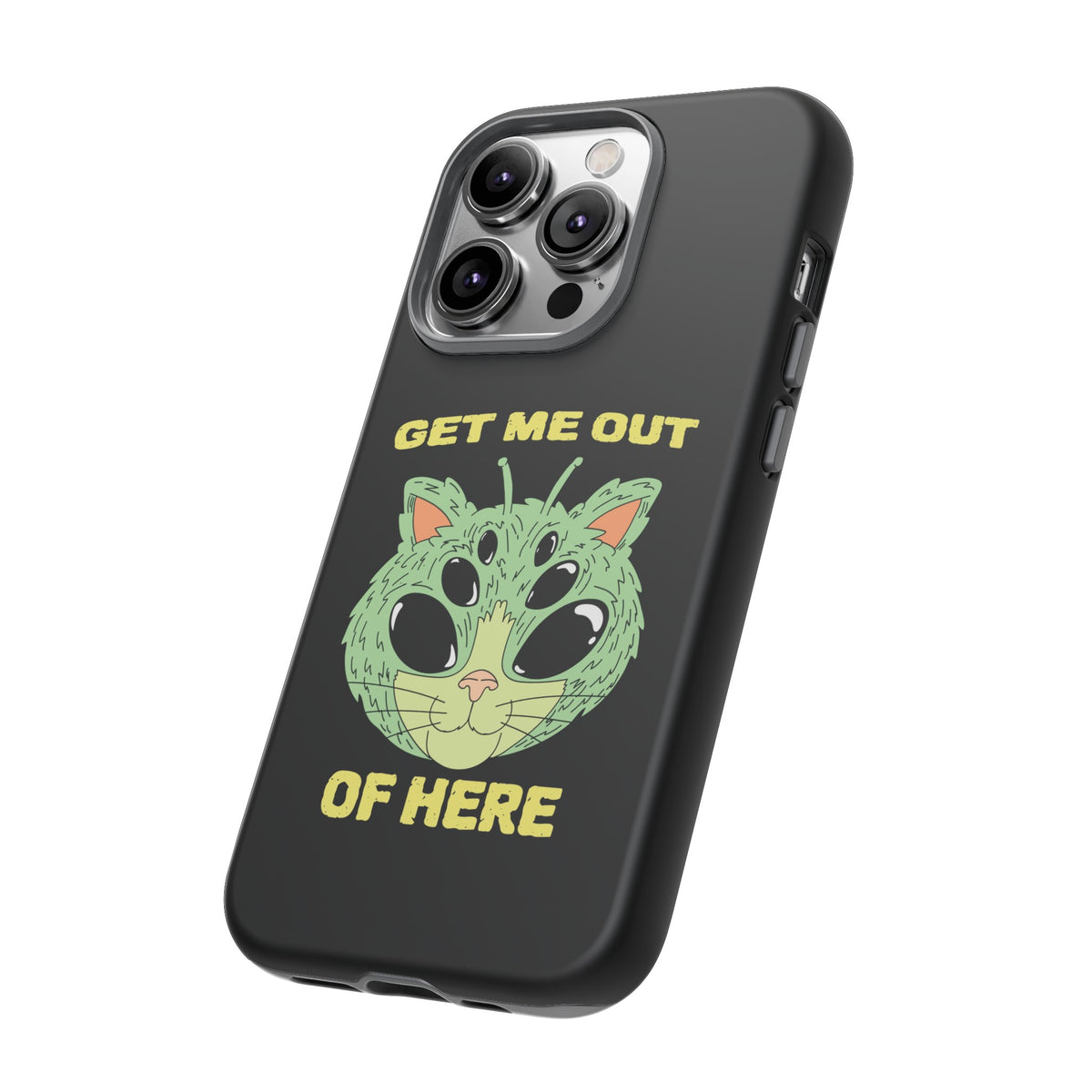 Out Of Here Funny UFO Cat Sci-Fi Tough iPhone Mobile Cases